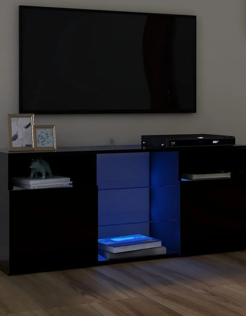 Загрузите изображение в средство просмотра галереи, Comodă TV cu lumini LED, negru, 120x30x50 cm Lando - Lando
