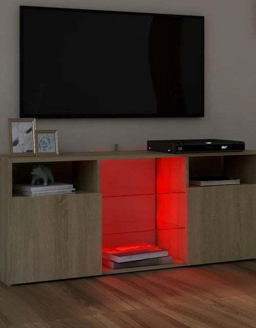 Загрузите изображение в средство просмотра галереи, Comodă TV cu lumini LED, stejar sonoma, 120x30x50 cm Lando - Lando
