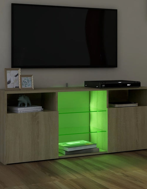 Загрузите изображение в средство просмотра галереи, Comodă TV cu lumini LED, stejar sonoma, 120x30x50 cm Lando - Lando
