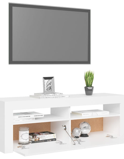 Загрузите изображение в средство просмотра галереи, Comodă TV cu lumini LED, alb, 120x35x40 cm Lando - Lando
