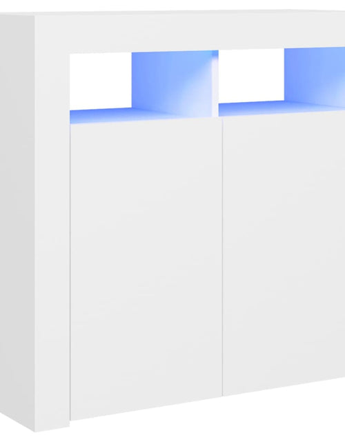 Загрузите изображение в средство просмотра галереи, Servantă cu lumini LED, alb, 80x35x75 cm Lando - Lando

