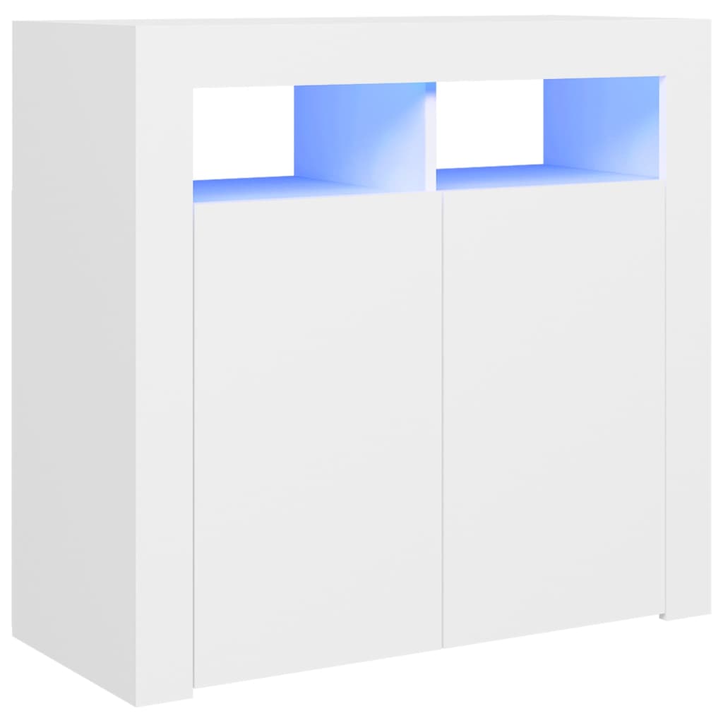 Servantă cu lumini LED, alb, 80x35x75 cm Lando - Lando