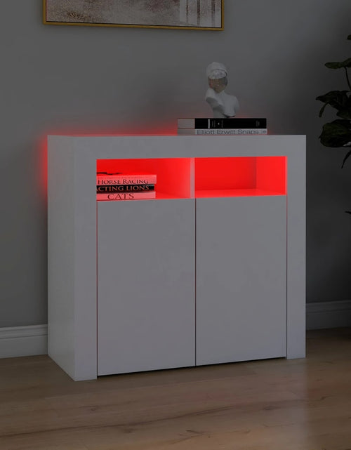 Загрузите изображение в средство просмотра галереи, Servantă cu lumini LED, alb, 80x35x75 cm Lando - Lando
