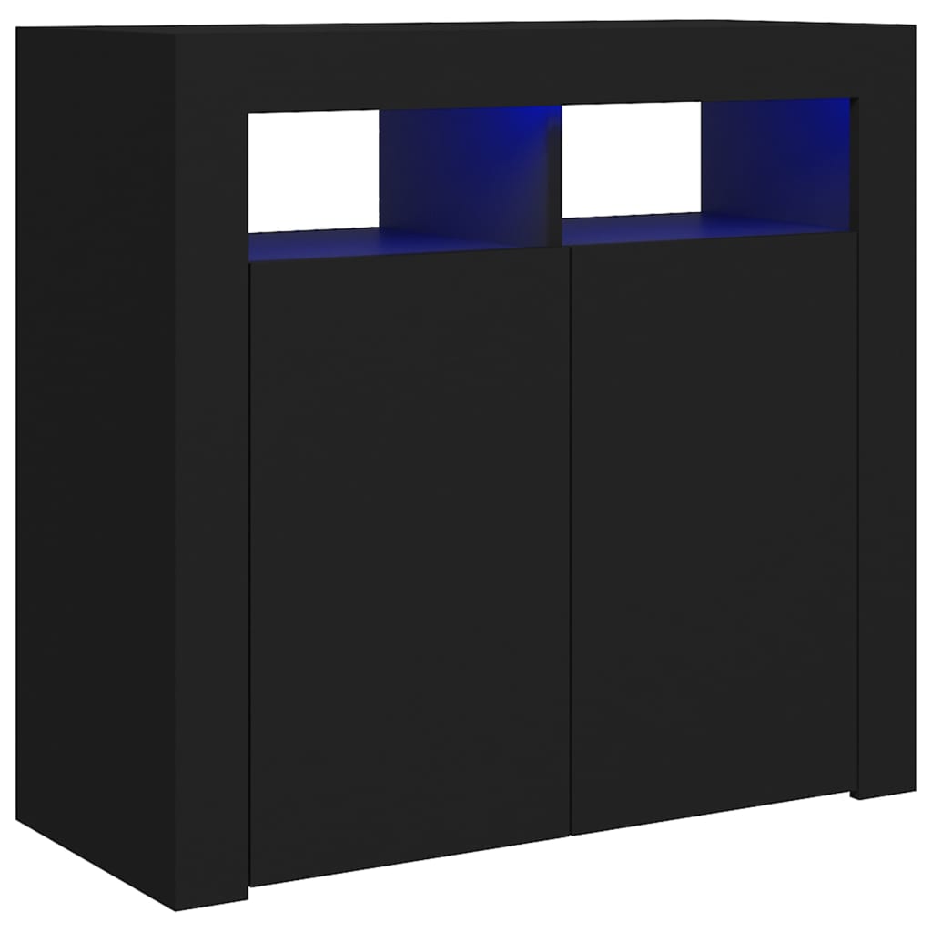 Servantă cu lumini LED, negru, 80x35x75 cm Lando - Lando