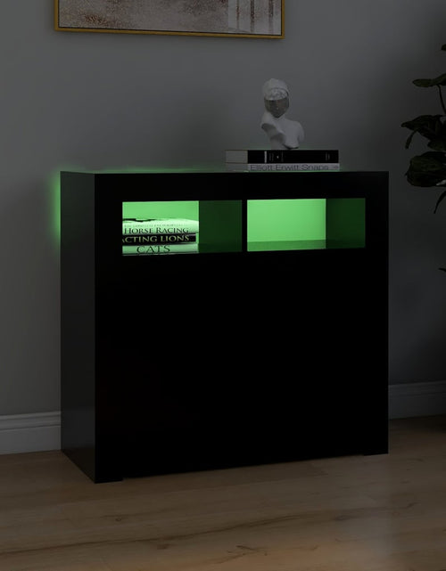 Загрузите изображение в средство просмотра галереи, Servantă cu lumini LED, negru, 80x35x75 cm Lando - Lando
