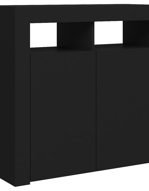 Загрузите изображение в средство просмотра галереи, Servantă cu lumini LED, negru, 80x35x75 cm Lando - Lando
