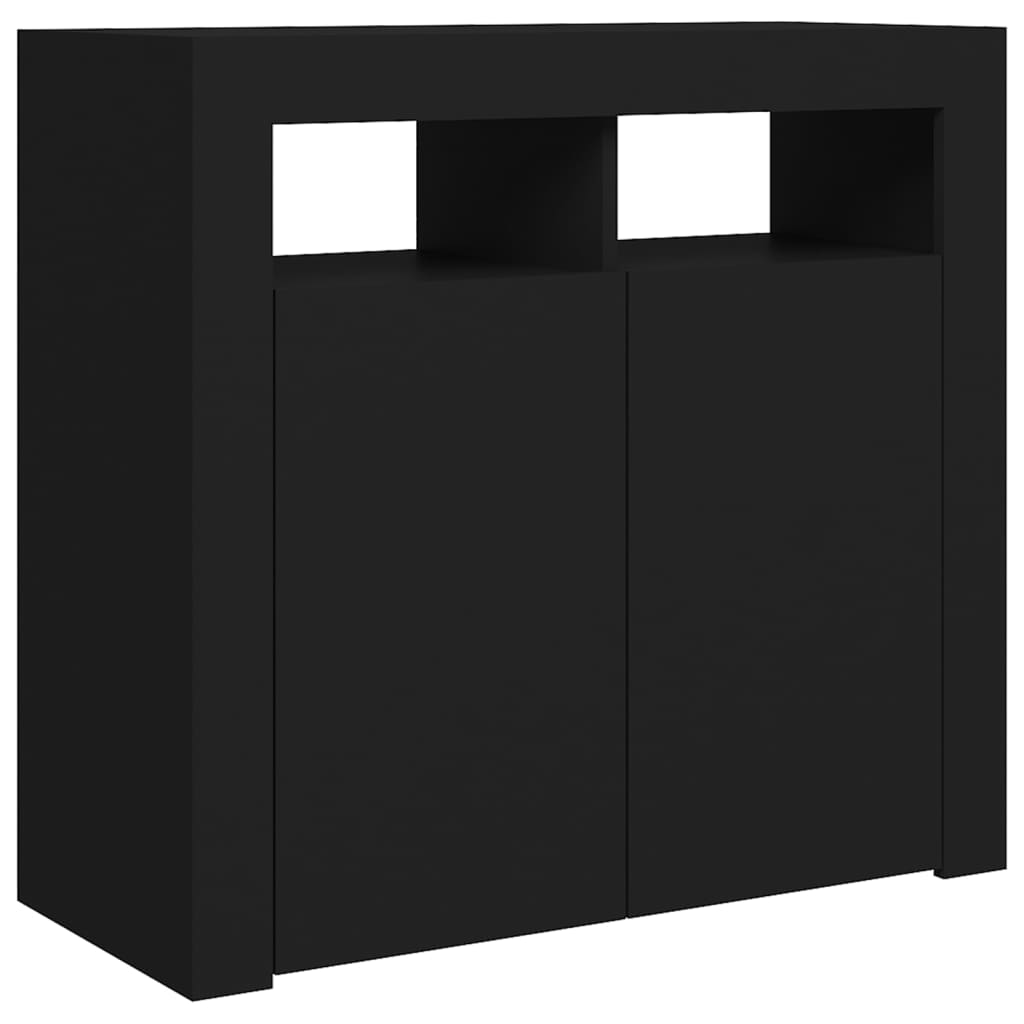 Servantă cu lumini LED, negru, 80x35x75 cm Lando - Lando