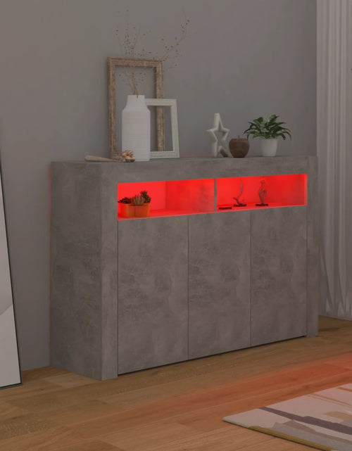 Загрузите изображение в средство просмотра галереи, Servantă cu lumini LED,gri beton, 115,5x30x75 cm Lando - Lando
