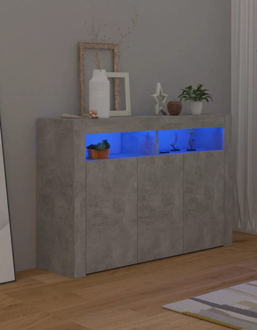 Încărcați imaginea în vizualizatorul Galerie, Servantă cu lumini LED,gri beton, 115,5x30x75 cm Lando - Lando
