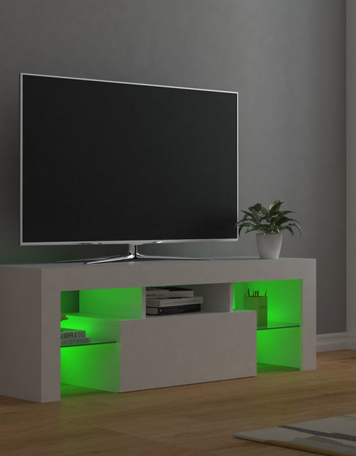 Загрузите изображение в средство просмотра галереи, Comodă TV cu lumini LED, alb, 120x35x40 cm
