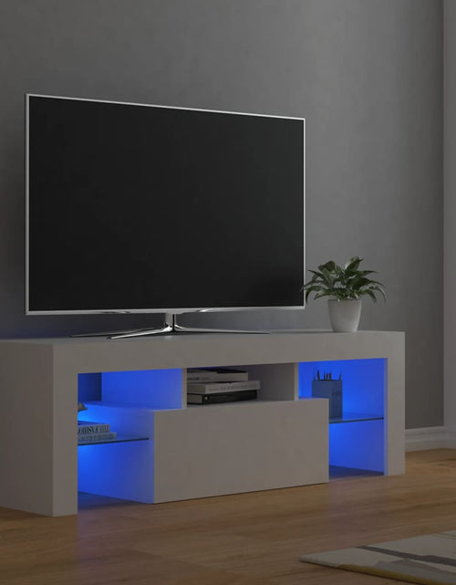 Загрузите изображение в средство просмотра галереи, Comodă TV cu lumini LED, alb, 120x35x40 cm
