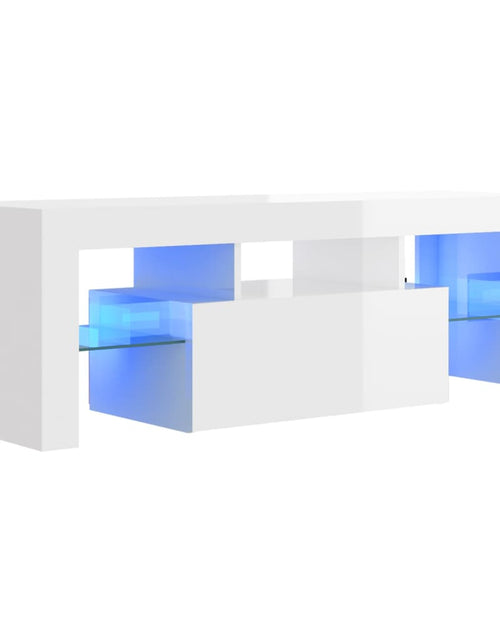 Încărcați imaginea în vizualizatorul Galerie, Comodă TV cu lumini LED, alb extralucios, 120x35x40 cm Lando - Lando

