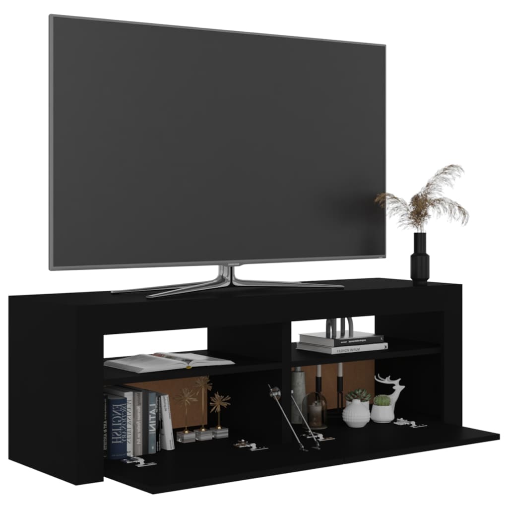 Comodă TV cu lumini LED, negru, 120x35x40 cm Lando - Lando