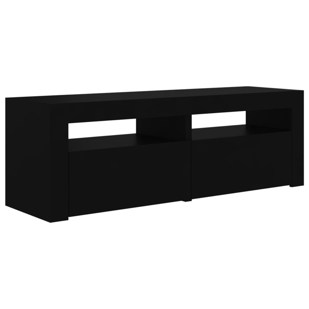 Comodă TV cu lumini LED, negru, 120x35x40 cm Lando - Lando