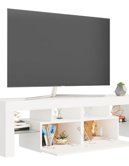 Загрузите изображение в средство просмотра галереи, Comodă TV cu lumini LED, alb, 140x36,5x40 cm Lando - Lando
