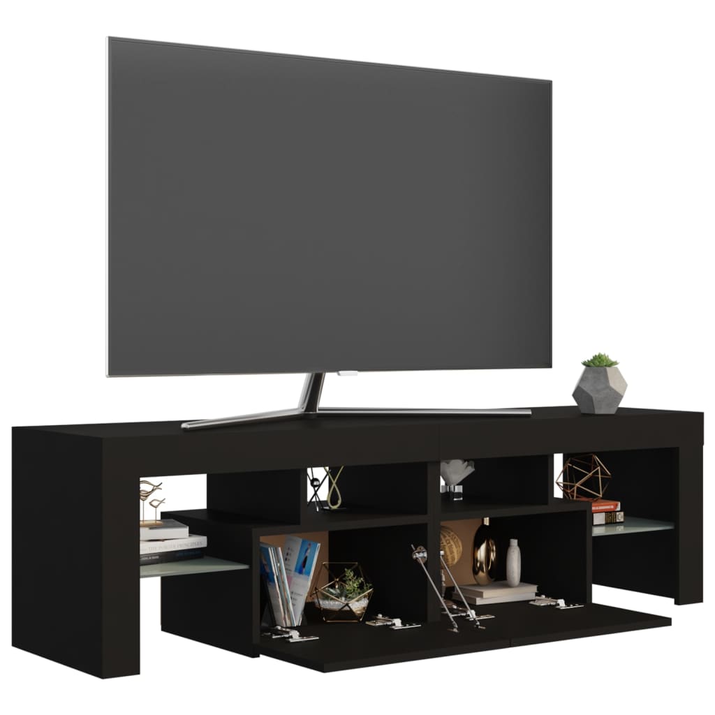 Comodă TV cu lumini LED, negru, 140x36,5x40 cm Lando - Lando
