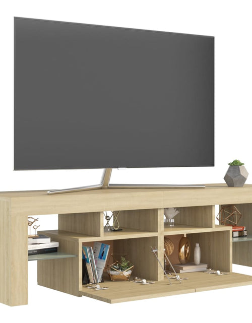 Загрузите изображение в средство просмотра галереи, Comodă TV cu lumini LED, stejar sonoma, 140x36,5x40 cm Lando - Lando
