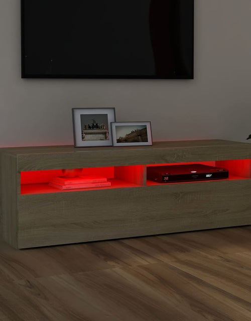 Încărcați imaginea în vizualizatorul Galerie, Comodă TV cu lumini LED, stejar Sonoma, 120x35x40 cm Lando - Lando
