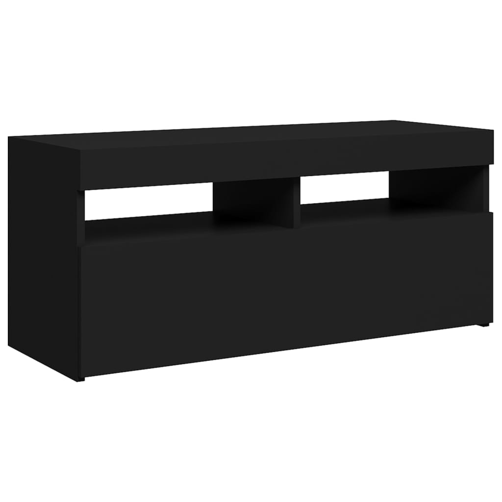 Comodă TV cu lumini LED, negru, 90x35x40 cm Lando - Lando