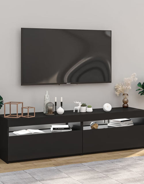 Încărcați imaginea în vizualizatorul Galerie, Comode TV cu lumini LED, 2 buc., negru, 75x35x40 cm - Lando
