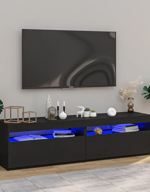 Загрузите изображение в средство просмотра галереи, Comode TV cu lumini LED, 2 buc., negru, 75x35x40 cm - Lando
