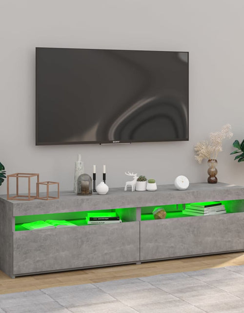 Încărcați imaginea în vizualizatorul Galerie, Comode TV cu lumini LED, 2 buc., gri beton, 75x35x40 cm Lando - Lando
