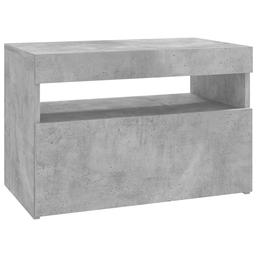 Comode TV cu lumini LED, 2 buc., gri beton, 60x35x40 cm Lando - Lando