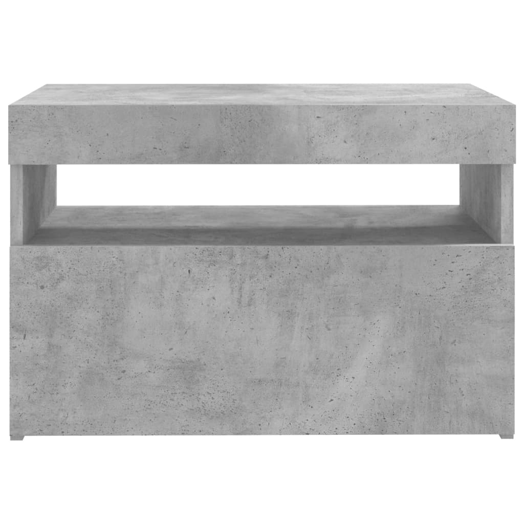 Comode TV cu lumini LED, 2 buc., gri beton, 60x35x40 cm Lando - Lando