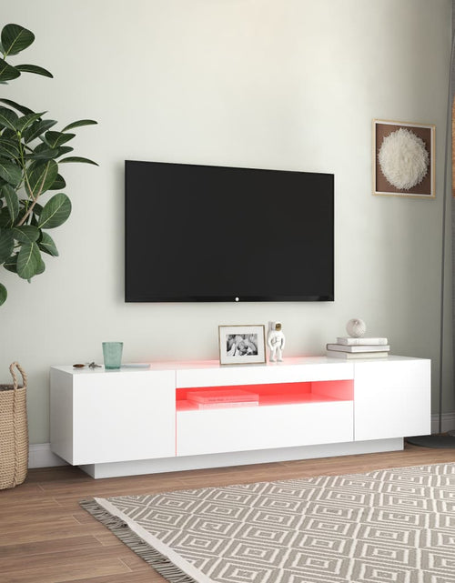 Загрузите изображение в средство просмотра галереи, Comodă TV cu lumini LED, alb, 160x35x40 cm Lando - Lando
