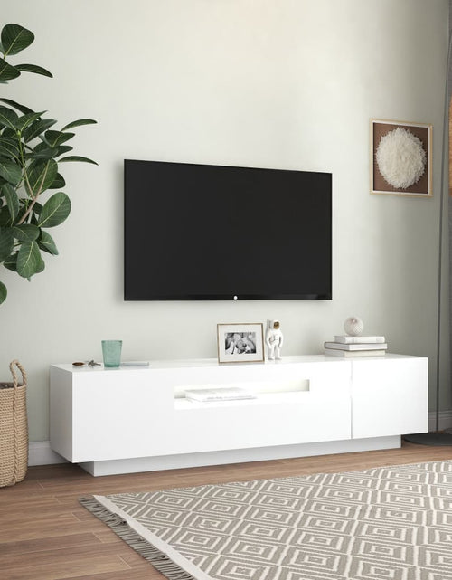 Загрузите изображение в средство просмотра галереи, Comodă TV cu lumini LED, alb, 160x35x40 cm Lando - Lando
