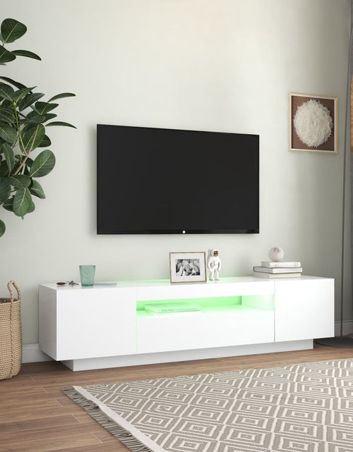 Загрузите изображение в средство просмотра галереи, Comodă TV cu lumini LED, alb, 160x35x40 cm Lando - Lando
