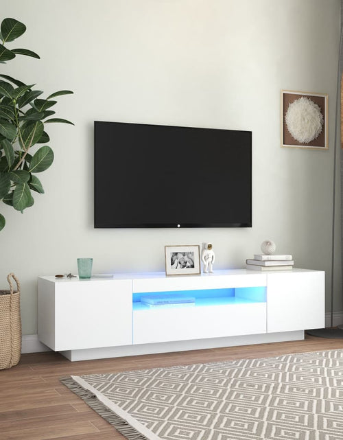 Загрузите изображение в средство просмотра галереи, Comodă TV cu lumini LED, alb, 160x35x40 cm Lando - Lando
