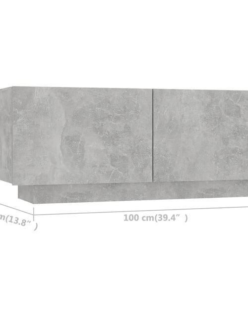 Загрузите изображение в средство просмотра галереи, Comodă TV, gri beton, 100x35x40 cm, lemn prelucrat Lando - Lando
