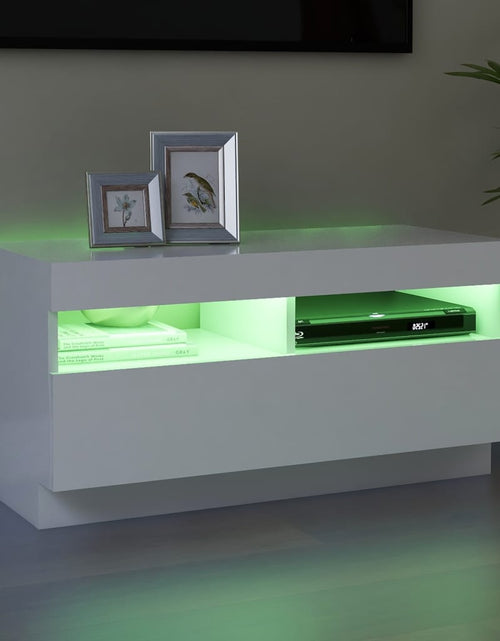 Încărcați imaginea în vizualizatorul Galerie, Comodă TV cu lumini LED, alb, 80x35x40 cm Lando - Lando
