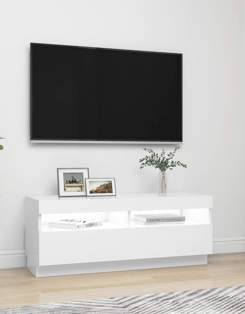 Загрузите изображение в средство просмотра галереи, Comodă TV cu lumini LED, alb, 100x35x40 cm Lando - Lando
