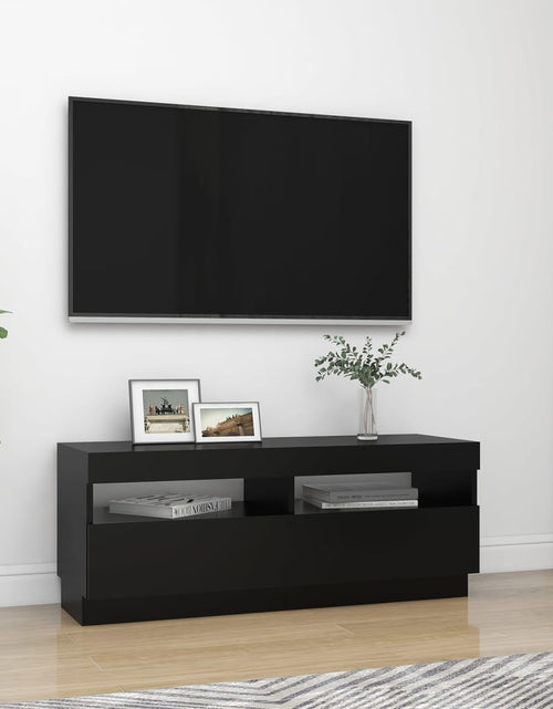 Загрузите изображение в средство просмотра галереи, Comodă TV cu lumini LED, negru, 100x35x40 cm Lando - Lando
