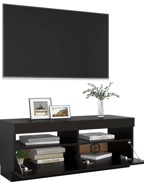 Загрузите изображение в средство просмотра галереи, Comodă TV cu lumini LED, negru, 100x35x40 cm Lando - Lando
