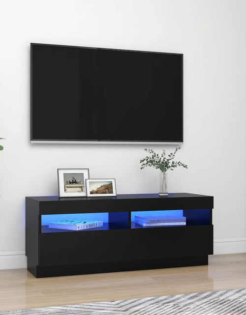 Загрузите изображение в средство просмотра галереи, Comodă TV cu lumini LED, negru, 100x35x40 cm Lando - Lando
