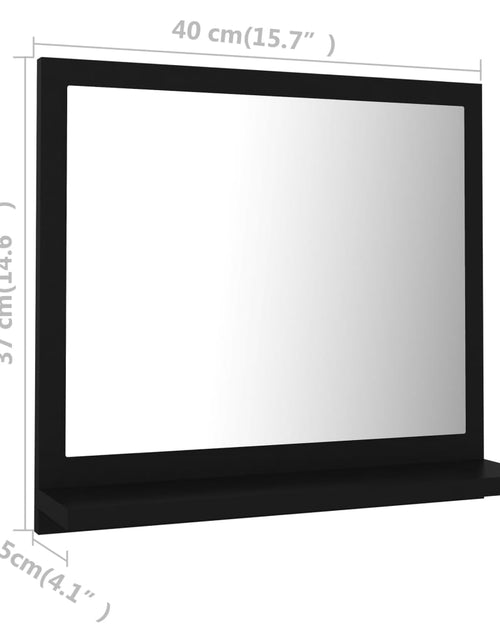 Încărcați imaginea în vizualizatorul Galerie, Oglindă de baie, negru, 40 x 10,5 x 37 cm, PAL - Lando
