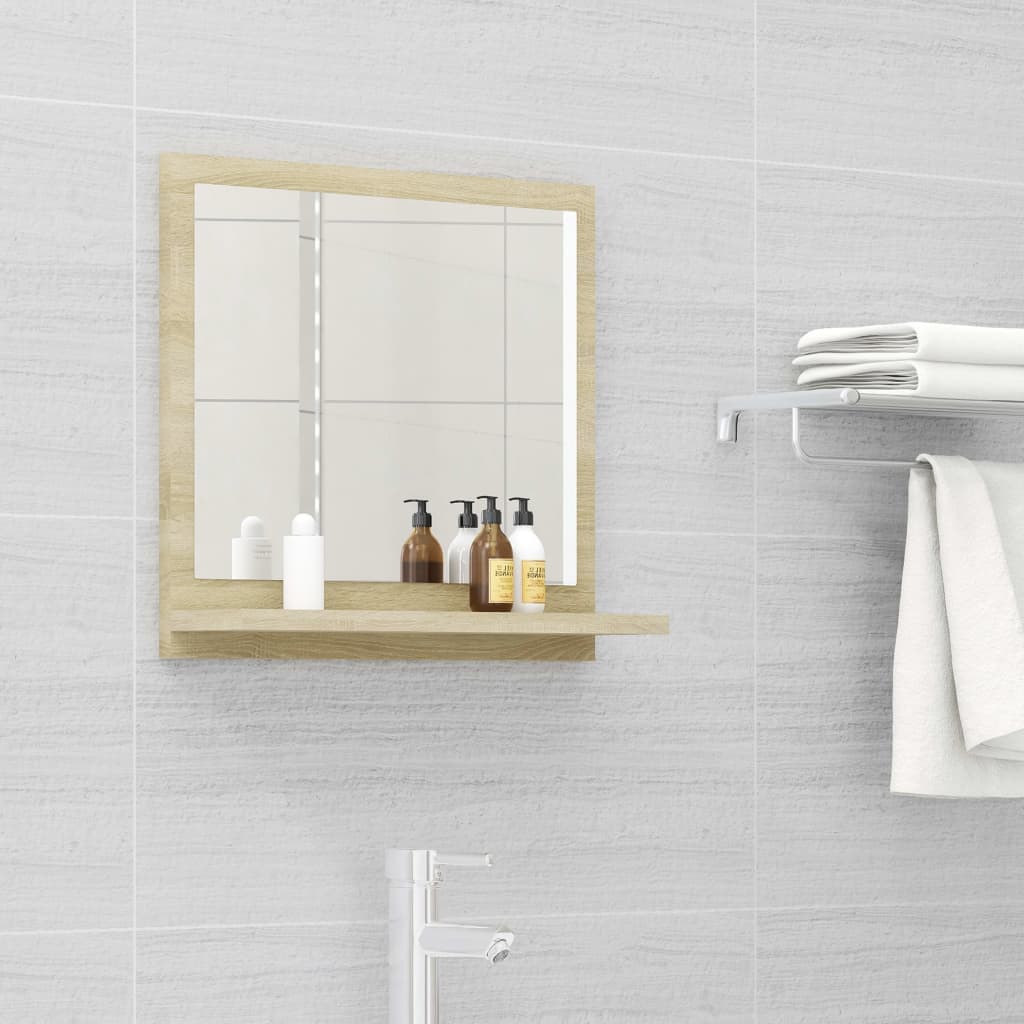 Oglindă de baie, stejar sonoma, 40 x 10,5 x 37 cm, PAL - Lando