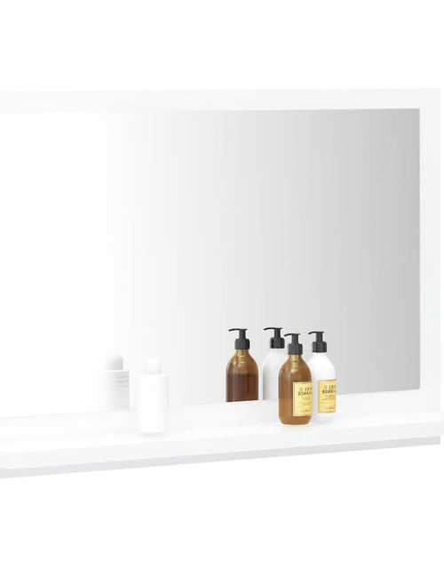 Încărcați imaginea în vizualizatorul Galerie, Oglindă de baie, alb, 60x10,5x37 cm, lemn prelucrat - Lando
