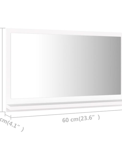 Încărcați imaginea în vizualizatorul Galerie, Oglindă de baie, alb, 60x10,5x37 cm, lemn prelucrat - Lando
