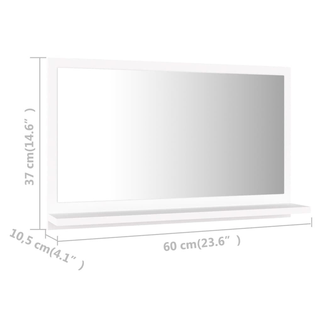 Oglindă de baie, alb, 60x10,5x37 cm, lemn prelucrat - Lando