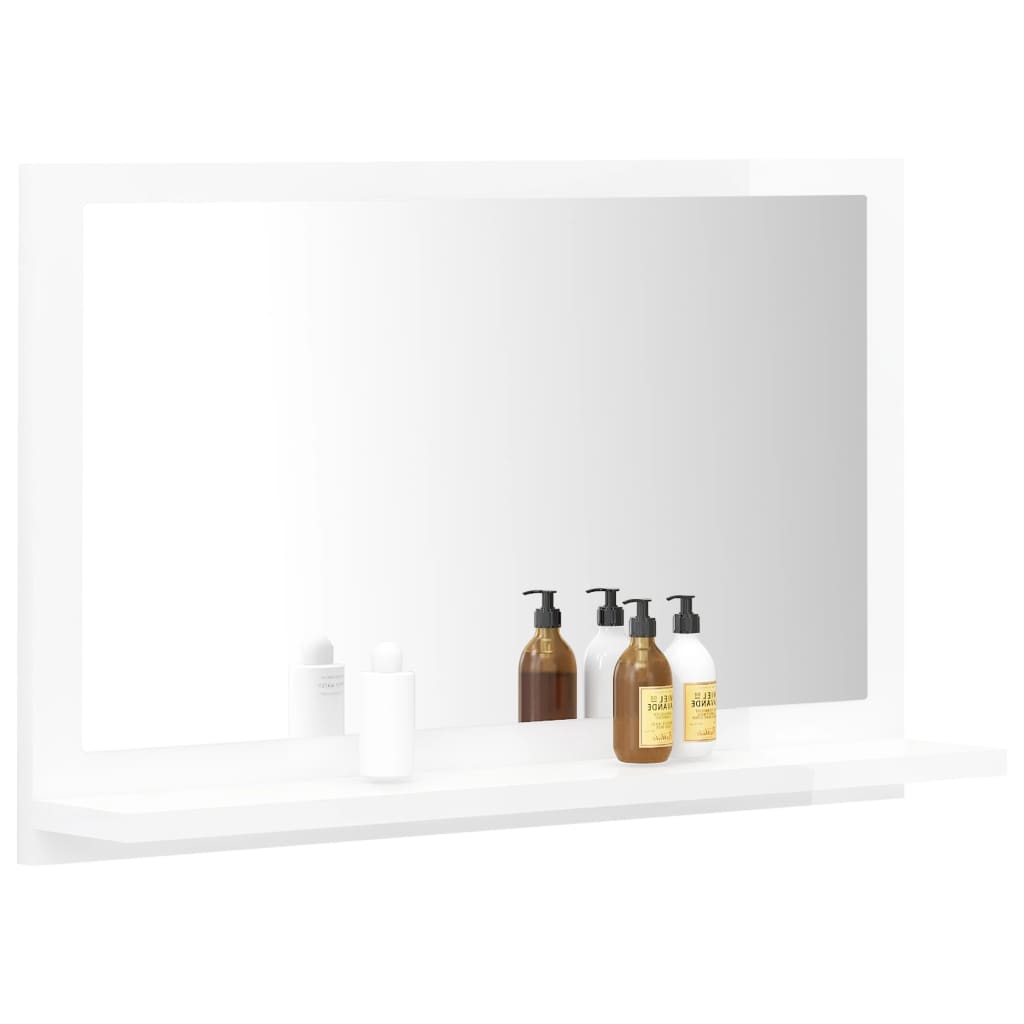 Oglindă de baie, alb extralucios, 60 x 10,5 x 37 cm, PAL Lando - Lando
