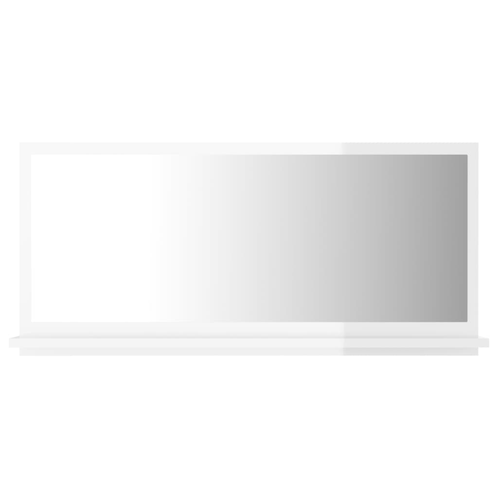 Oglindă de baie, alb extralucios, 80 x 10,5 x 37 cm, PAL Lando - Lando