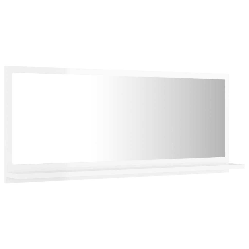 Oglindă de baie, alb extralucios, 90 x 10,5 x 37 cm, PAL Lando - Lando
