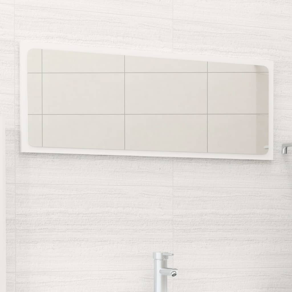 Oglindă de baie, alb extralucios, 90x1,5x37 cm, PAL Lando - Lando