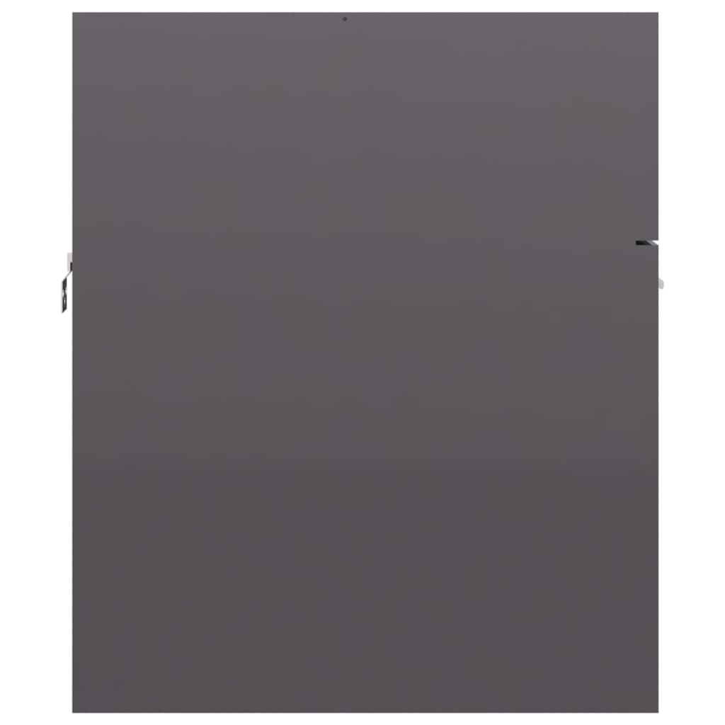 Dulap de chiuvetă, gri extralucios, 80x38,5x46 cm, PAL - Lando
