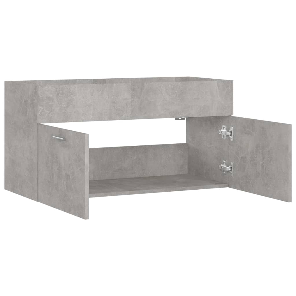 Dulap de chiuvetă, gri beton, 90x38,5x46 cm, PAL - Lando