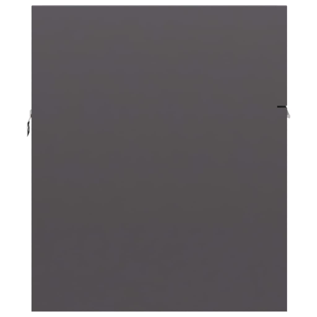 Dulap de chiuvetă, gri extralucios, 90x38,5x46 cm, PAL - Lando